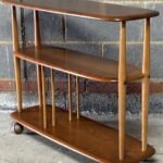 Fine Retro Ercol Trolley Display Stand / Room Divider Solid Elm & Beech