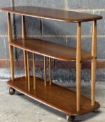Fine Retro Ercol Trolley Display Stand / Room Divider Solid Elm & Beech