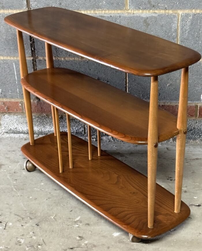 Fine Retro Ercol Trolley Display Stand / Room Divider Solid Elm & Beech - Image 2