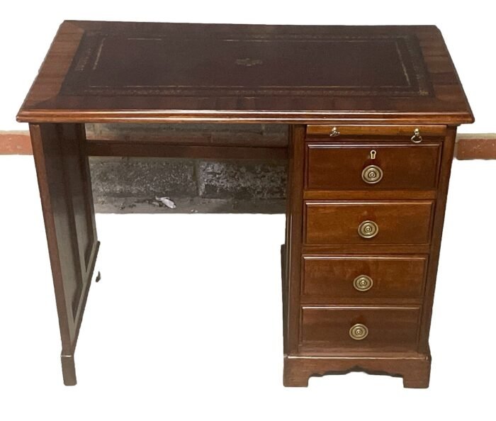 Superb Small Mahogany Arts Crafts Victorian Writing Desk - Image 4