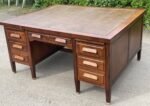 Amazing Large Victorian Style Mahogany Partners Desk 10 Drawers