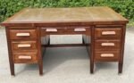 Amazing Large Victorian Style Mahogany Partners Desk 10 Drawers - Image 2