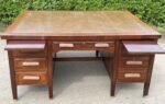 Amazing Large Victorian Style Mahogany Partners Desk 10 Drawers - Image 4