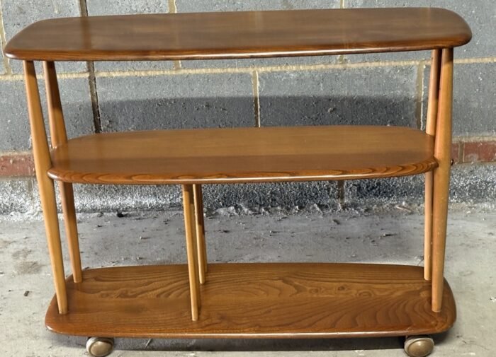 Fine Retro Ercol Trolley Display Stand / Room Divider Solid Elm & Beech - Image 5