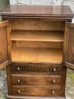 Superb Arts and Crafts Solid Oak Tallboy Cabinet Storage - Image 4