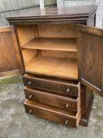 Superb Arts and Crafts Solid Oak Tallboy Cabinet Storage - Image 5
