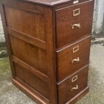 Very Rare Antique Arts Crafts Oak 3 Drawer Filing Cabinet