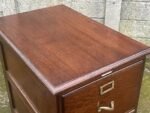 Very Rare Antique Arts Crafts Oak 3 Drawer Filing Cabinet - Image 2