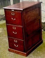 Very Rare Antique Arts Crafts Oak 3 Drawer Filing Cabinet - Image 4