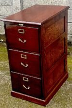 Very Rare Antique Arts Crafts Oak 3 Drawer Filing Cabinet - Image 5