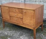 Quality Small Danish Style Uniflex Teak Sideboard  Description