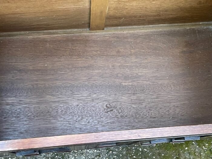 Outstanding Old Charm Solid Oak Monks Bench Arts Crafts Style - Image 5