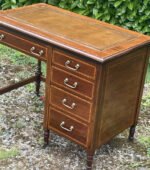Small Victorian Mahogany Writing Desk Sheraton Inlay & Leather - Image 4