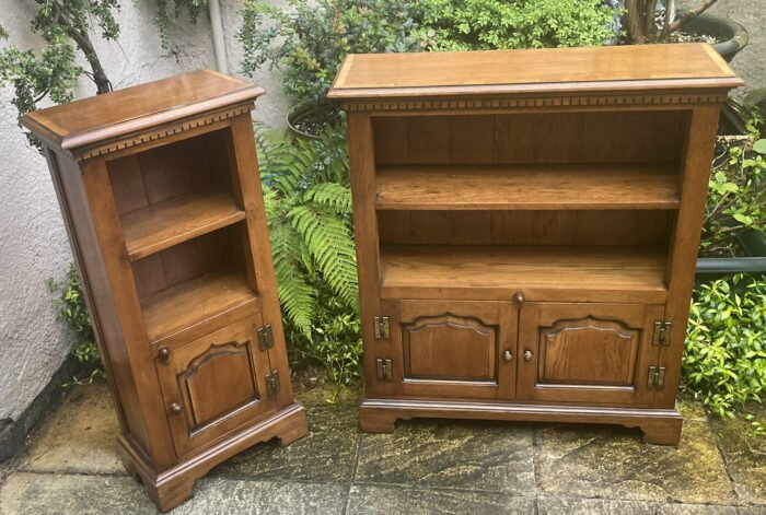 Rare Ercol Windsor Solid Oak Bookcase with Cupboard - Image 3