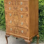 Rare Art Deco Walnut Large Chest of 5 Drawers
