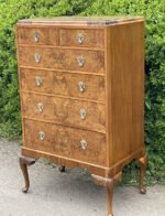 Rare Art Deco Walnut Large Chest of 5 Drawers
