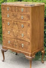 Rare Art Deco Walnut Large Chest of 5 Drawers - Image 4