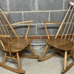 Ercol Goldsmiths Rocking Armchair Vintage Beech & Elm Chair