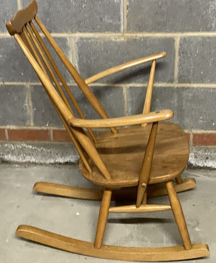 Ercol Goldsmiths Rocking Armchair Vintage Beech & Elm Chair - Image 2
