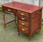 Victorian Mahogany Writing Desk Antique Small Office Desk - Image 2