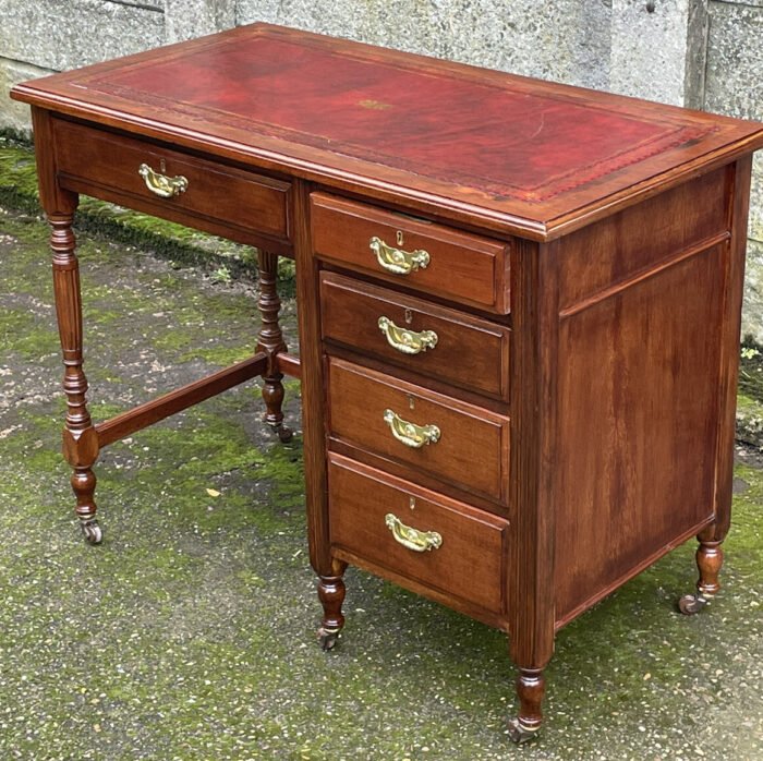 Victorian Mahogany Writing Desk Antique Small Office Desk - Image 2