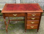 Victorian Mahogany Writing Desk Antique Small Office Desk - Image 3