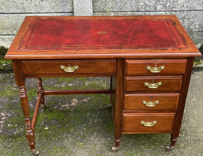 Victorian Mahogany Writing Desk Antique Small Office Desk - Image 3