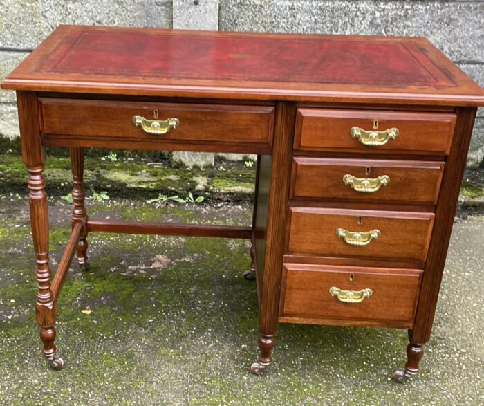 Victorian Mahogany Writing Desk Antique Small Office Desk - Image 5