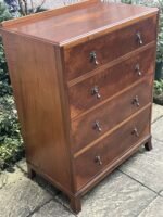 Art Deco Walnut Chest of Drawers Vintage 4 Drawer Bedroom Chest  Description - Image 2
