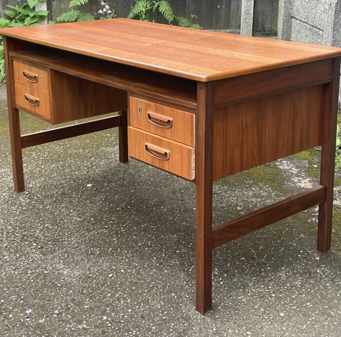Superb Retro Danish Teak Writing Desk - Image 2