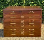 Rare Antique Arts & Crafts Oak 9 Drawer Plan Chest - Image 4