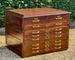 Rare Antique Arts & Crafts Oak 9 Drawer Plan Chest - Image 5