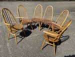 Ercol Quaker Dining Chairs Set of 6 Vintage Elm & Beech - Image 3