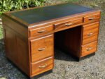 Superb Mid Century Mahogany Pedestal Desk with Leather Top - Image 4