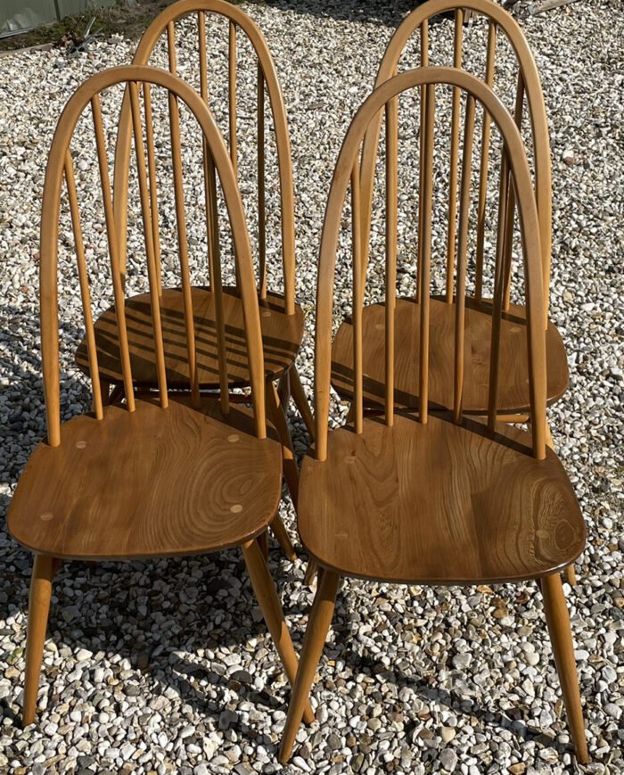 Superb Set of 4 Ercol Blond Quaker Dining Chairs - Image 3