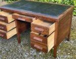 Large Arts & Crafts Golden Oak Partners Writing Desk - Image 5