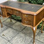 Rare Art Deco Walnut Bird's Eye Maple Writing Desk