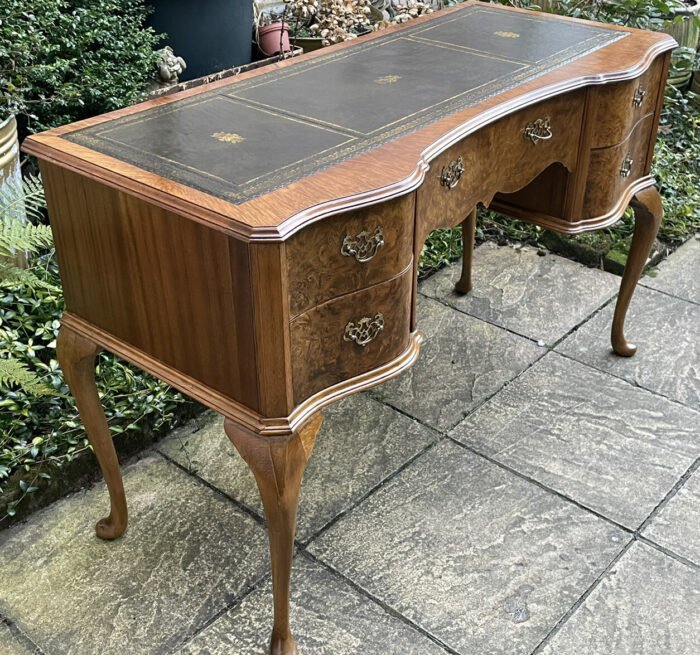 Rare Art Deco Walnut Bird's Eye Maple Writing Desk - Image 4