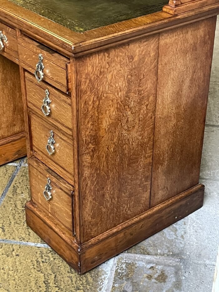 Rare Victorian Arts & Crafts Hobbs of London Oak Writing Desk - Image 5