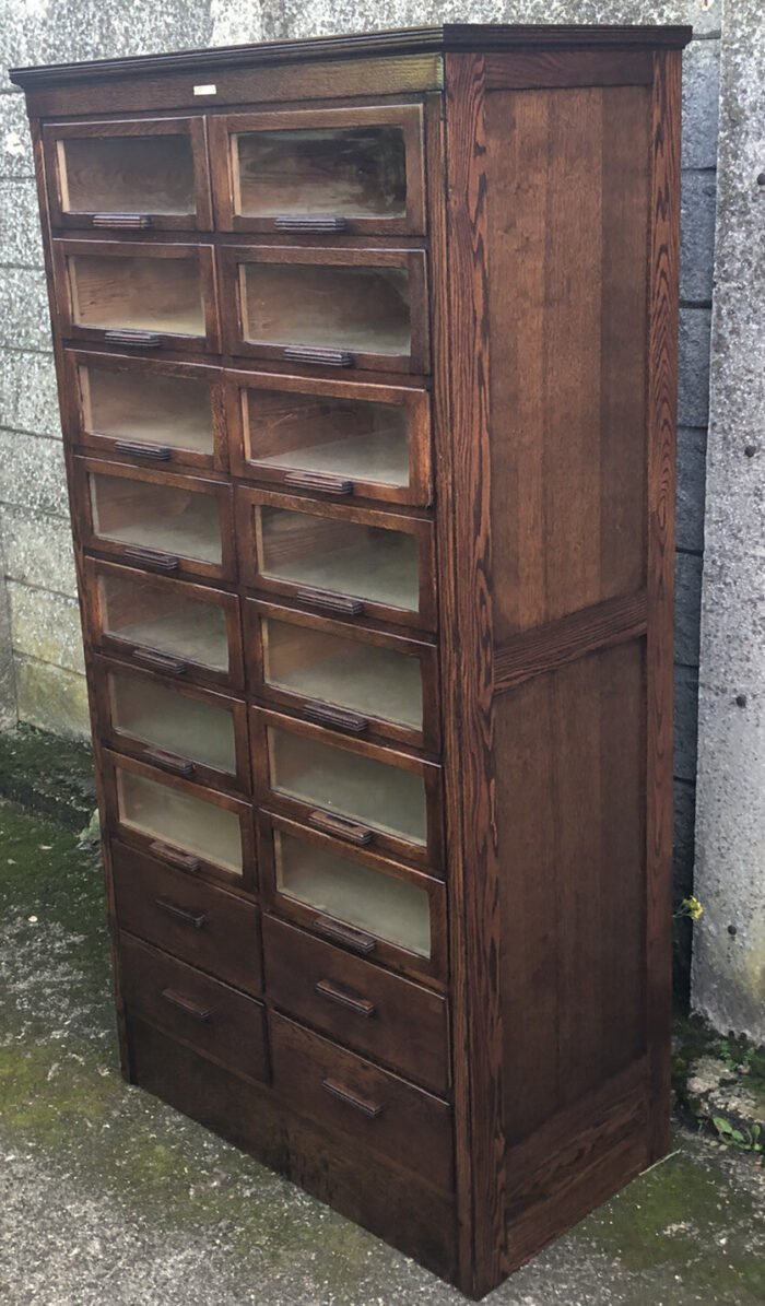 Rare Oak Haberdashery Shop Cabinet 18 Drawer Vintage - Image 2