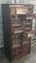 Rare Oak Haberdashery Shop Cabinet 18 Drawer Vintage - Image 5