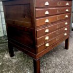 Rare Arts & Crafts Oak 6 Drawer Plan Chest for Artists