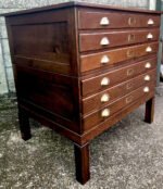 Rare Arts & Crafts Oak 6 Drawer Plan Chest for Artists