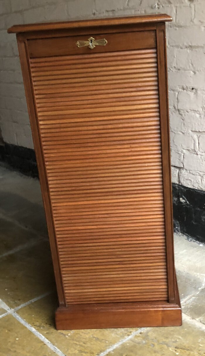 Rare Arts & Crafts Mahogany Tambour Filing Cabinet 9 Trays - Image 2