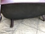 Antique Style Plum Leather 2 Seater Love Seat Sofa Vintage - Image 4