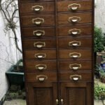 Rare Arts & Crafts Oak Filing Cabinet 16 Drawer Collectors Display Cabinet