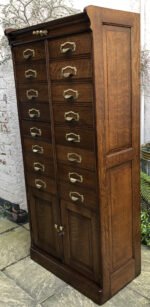 Rare Arts & Crafts Oak Filing Cabinet 16 Drawer Collectors Display Cabinet - Image 2