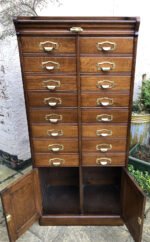 Rare Arts & Crafts Oak Filing Cabinet 16 Drawer Collectors Display Cabinet - Image 3