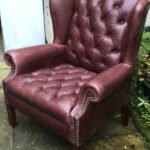 Wade Leather Wingback Chesterfield Armchair Oxblood Vintage  SEO Description