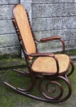 Rare Thonet Bentwood Rocking Armchair Antique Cane Seat - Image 2
